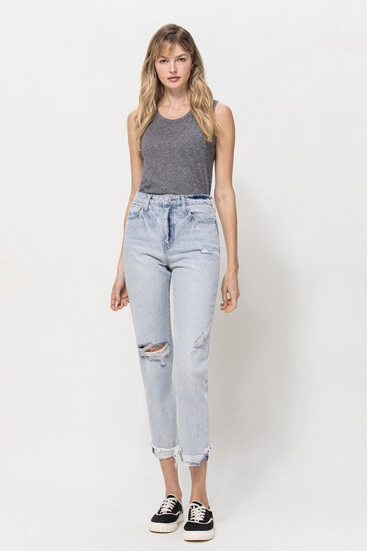 SUPER HIGH RELAXED CUFFED STRAIGHT JEAN BY FLYING MONKEY JEANS - Corinne's Boutique