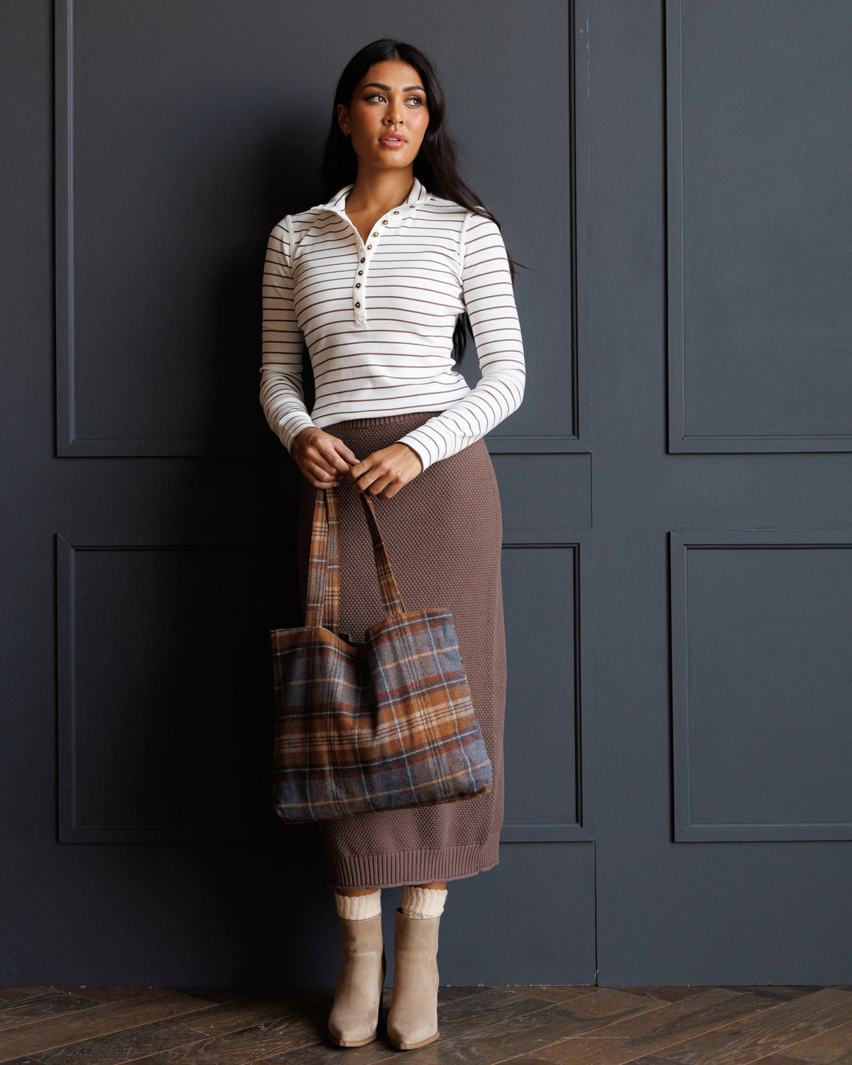 Mock Neck Henley Long Sleeve Top