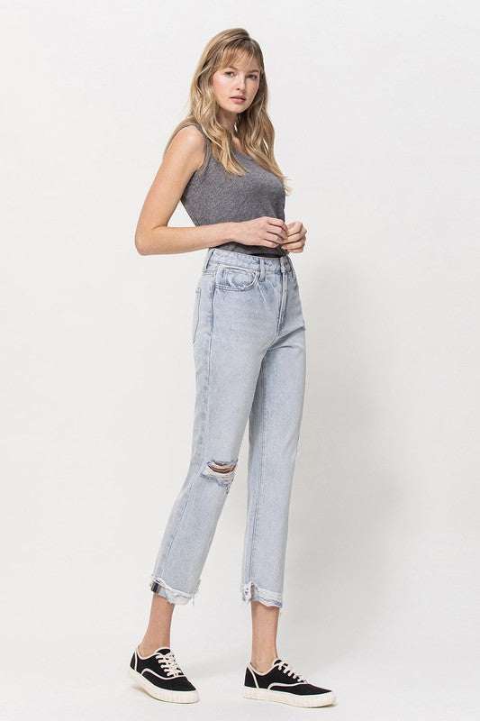 SUPER HIGH RELAXED CUFFED STRAIGHT JEAN BY FLYING MONKEY JEANS - Corinne's Boutique