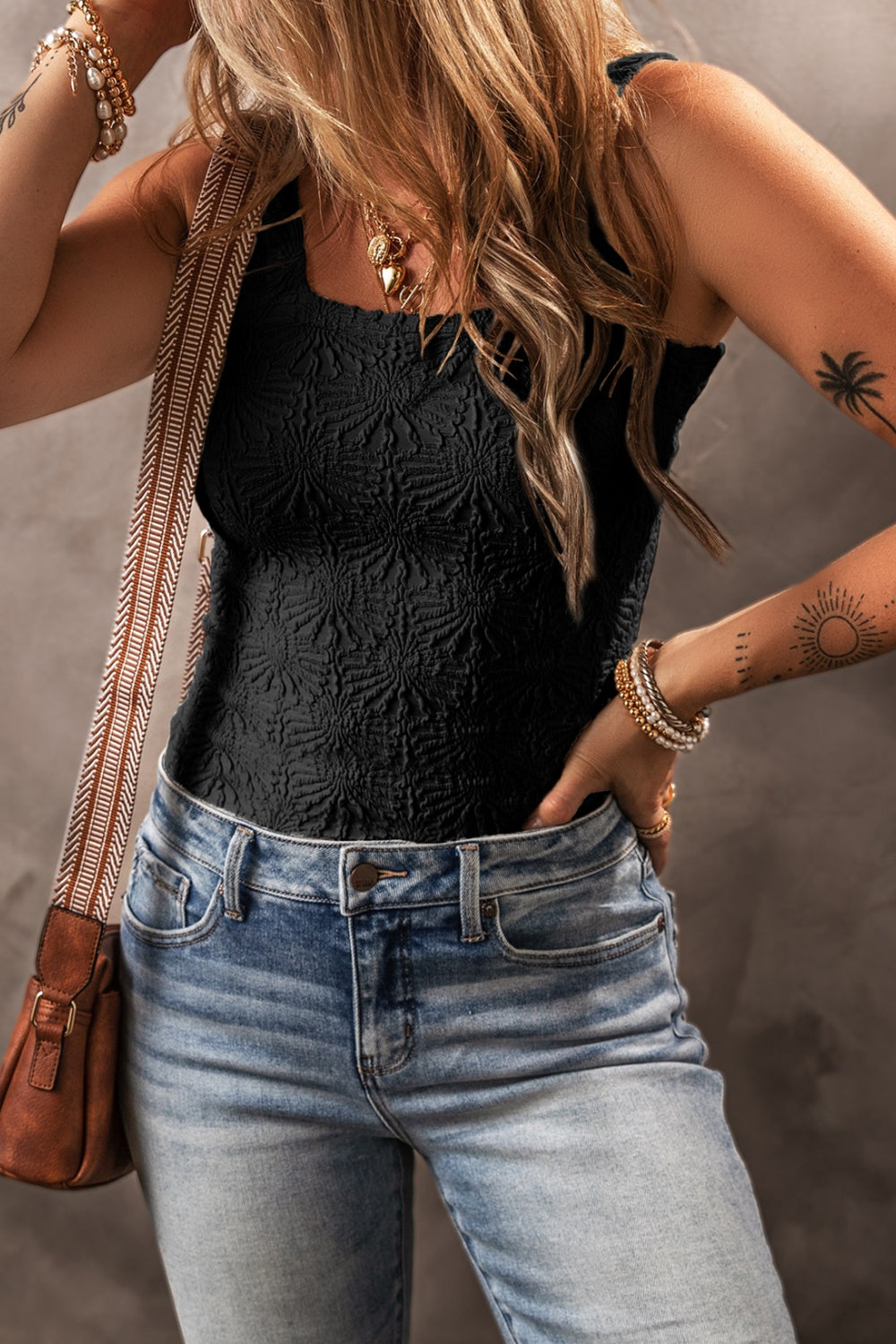 Square Neck Wide Strap Tank Top