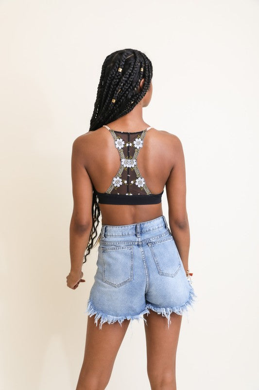 Floral Lattice Bralette - Corinne's Boutique