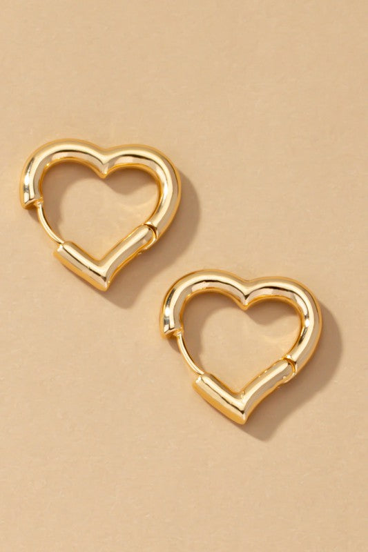 Heart Shape Hoop Earrings - Corinne's Boutique