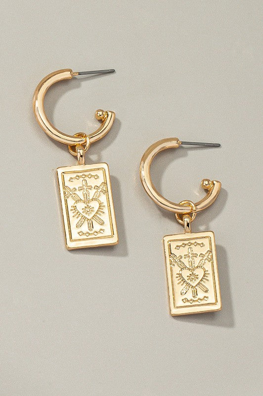 Tarot Card Love Drop Earrings