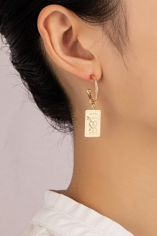 Tarot Card Love Drop Earrings