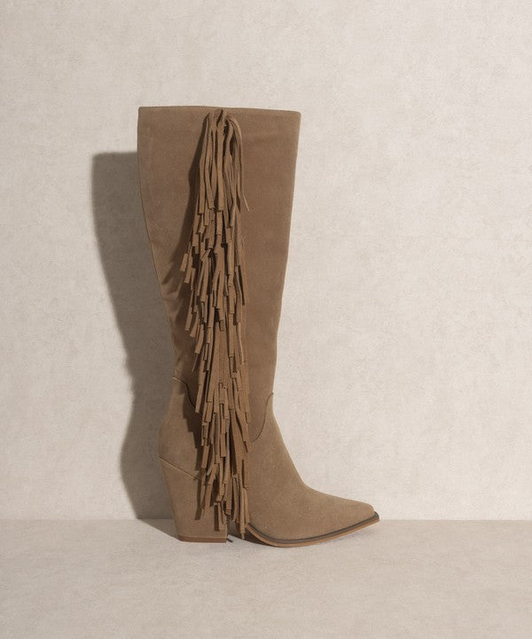 OASIS SOCIETY OUT WEST - Knee-High Fringe Boots - Corinne's Boutique