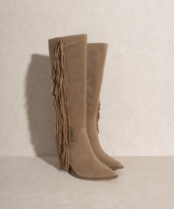 OASIS SOCIETY OUT WEST - Knee-High Fringe Boots - Corinne's Boutique