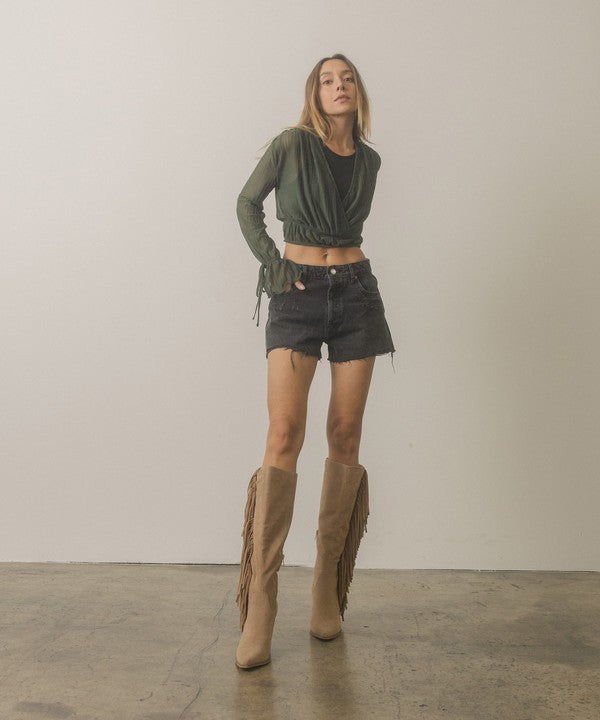 OASIS SOCIETY OUT WEST - Knee-High Fringe Boots - Corinne's Boutique