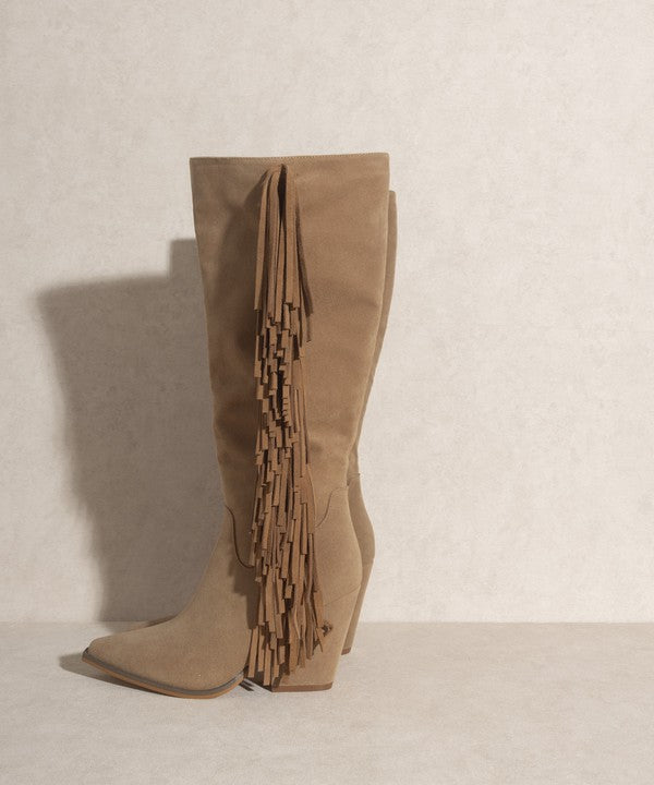 OASIS SOCIETY OUT WEST - Knee-High Fringe Boots - Corinne's Boutique