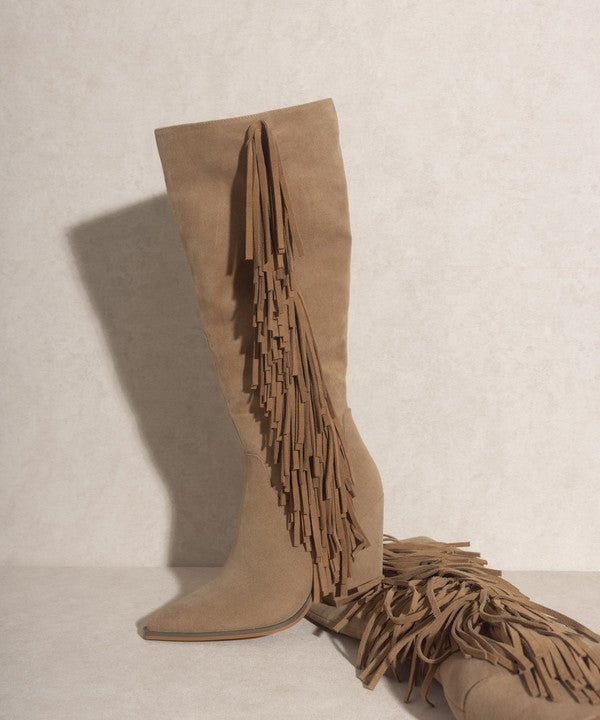 OASIS SOCIETY OUT WEST - Knee-High Fringe Boots - Corinne's Boutique