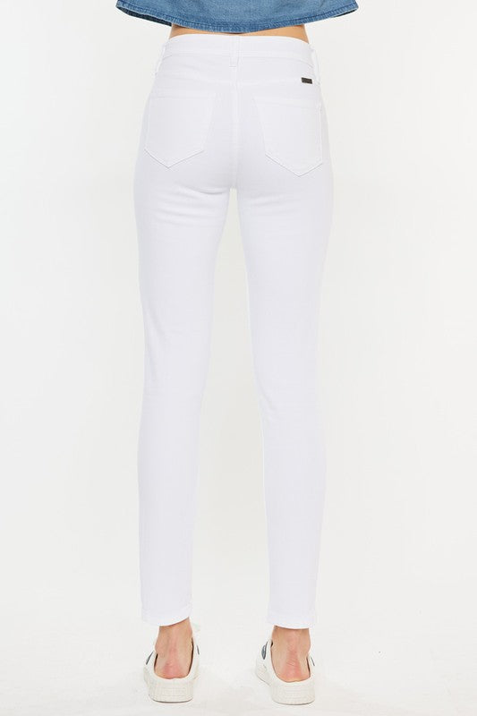 Kancan High Rise Ankle White Skinny Jeans - Corinne's Boutique