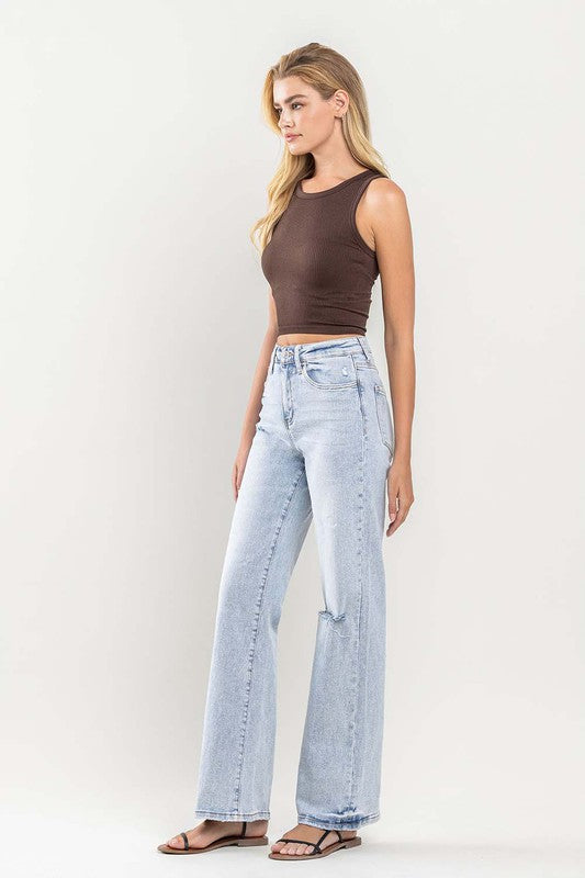 90s Vintage Super High Rise Flare Jeans by FLYING MONKEY JEANS