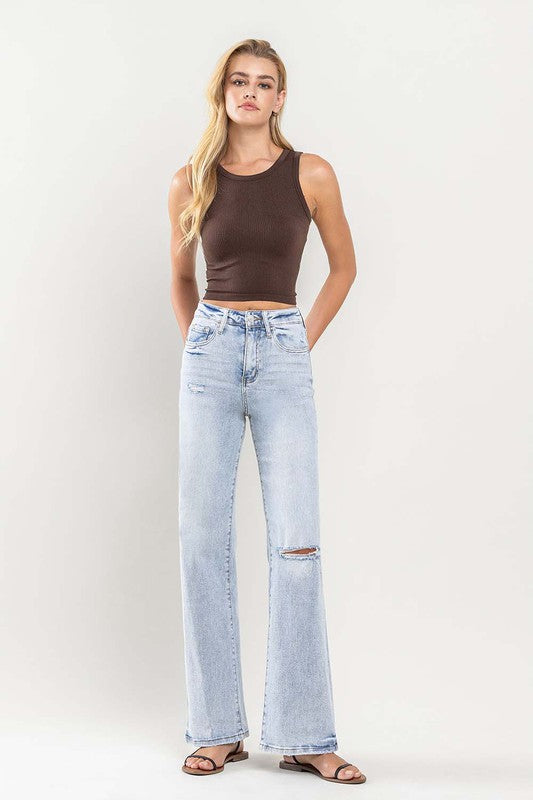 90s Vintage Super High Rise Flare Jeans by FLYING MONKEY JEANS