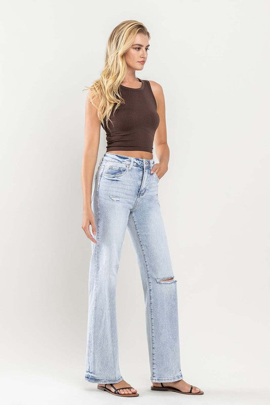 90s Vintage Super High Rise Flare Jeans by FLYING MONKEY JEANS