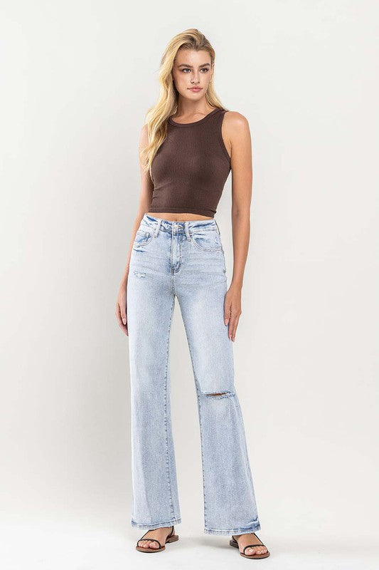 90s Vintage Super High Rise Flare Jeans by FLYING MONKEY JEANS