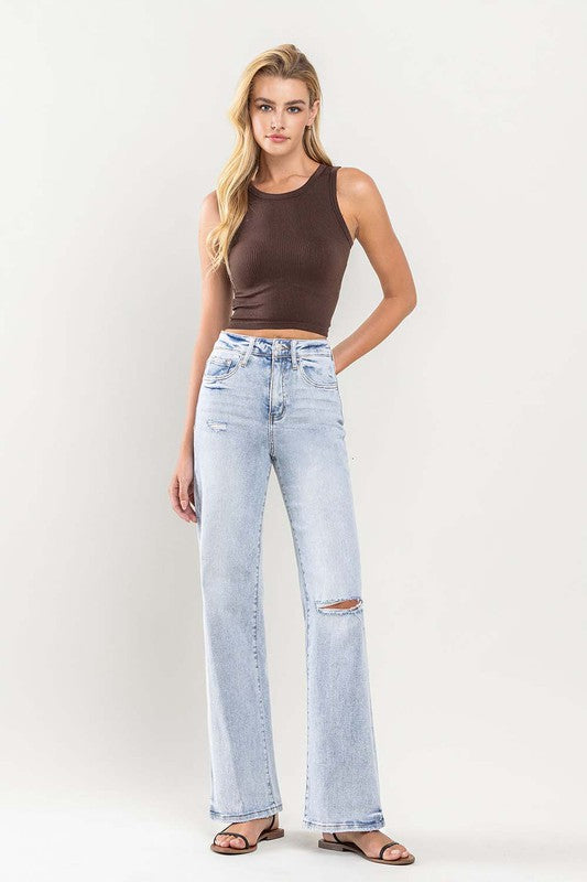 90s Vintage Super High Rise Flare Jeans by FLYING MONKEY JEANS