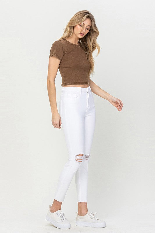 HIGH RISE CROP SKINNY BY FLYING MONKEY JEANS - Corinne's Boutique