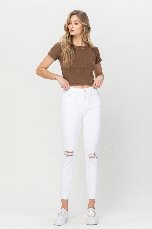 HIGH RISE CROP SKINNY BY FLYING MONKEY JEANS - Corinne's Boutique