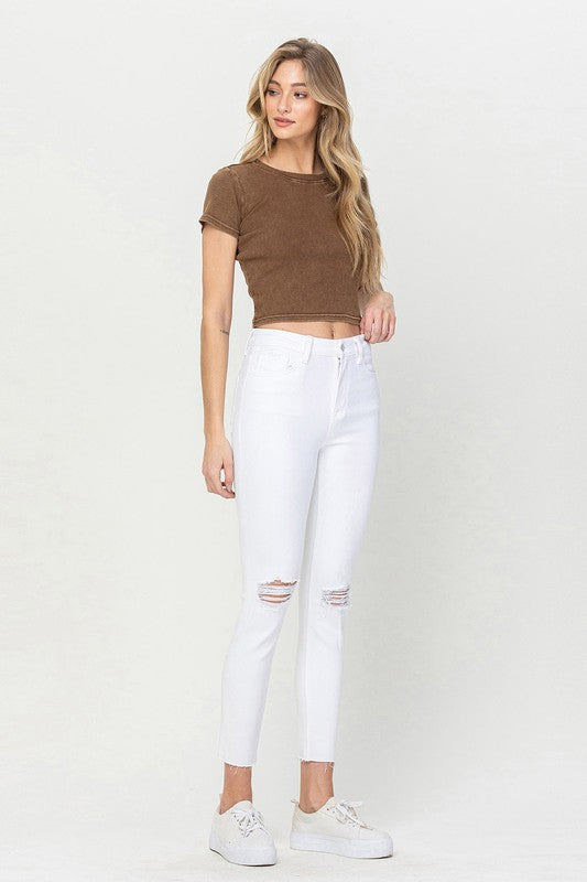 HIGH RISE CROP SKINNY BY FLYING MONKEY JEANS - Corinne's Boutique