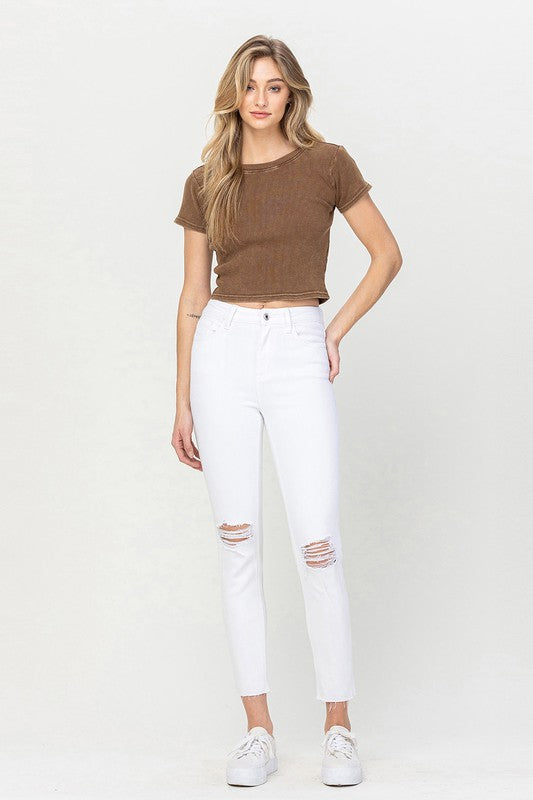 HIGH RISE CROP SKINNY BY FLYING MONKEY JEANS - Corinne's Boutique