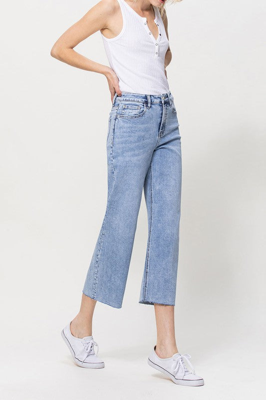 SUPER HIGH RISE CROP WIDE LEG BY FLYING MONKEY JEANS - Corinne's Boutique