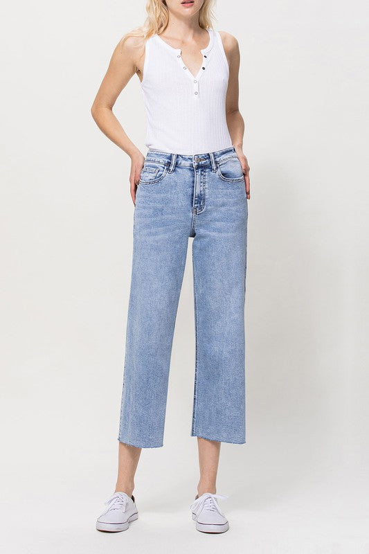 SUPER HIGH RISE CROP WIDE LEG BY FLYING MONKEY JEANS - Corinne's Boutique