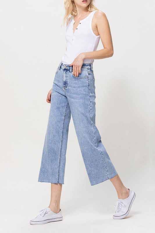 SUPER HIGH RISE CROP WIDE LEG BY FLYING MONKEY JEANS - Corinne's Boutique