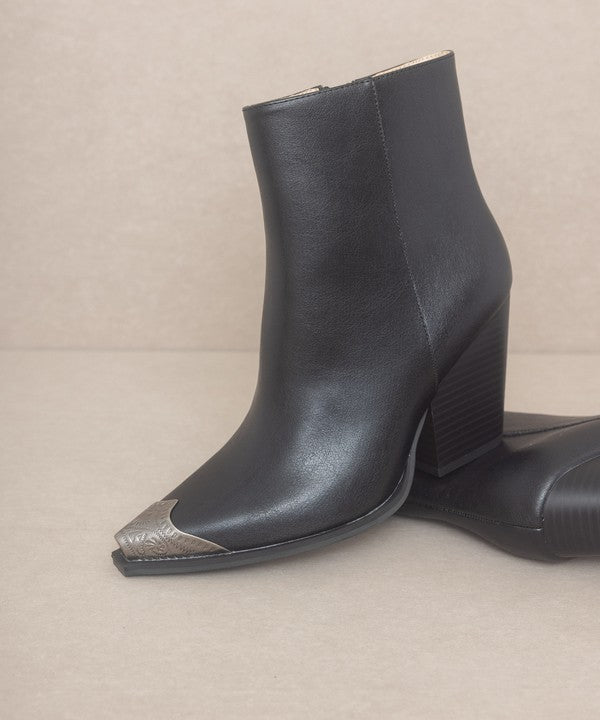 OASIS SOCIETY Zion - Bootie with Etched Metal Toe - Corinne's Boutique