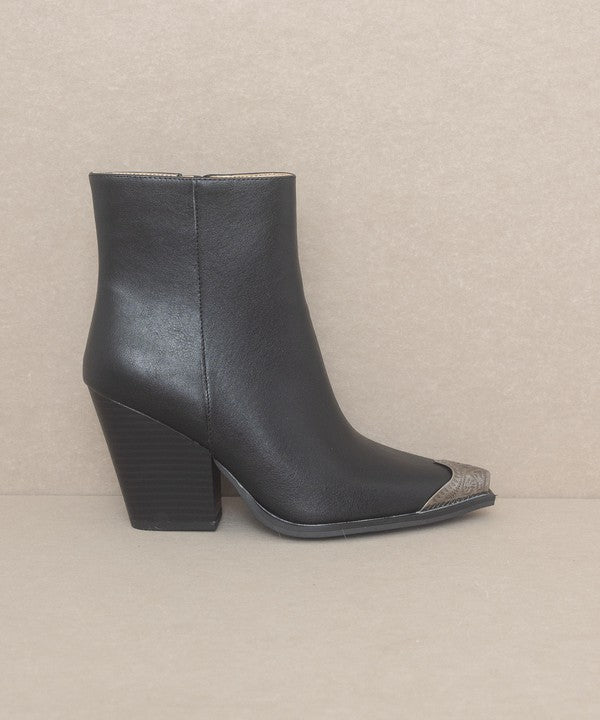 OASIS SOCIETY Zion - Bootie with Etched Metal Toe - Corinne's Boutique