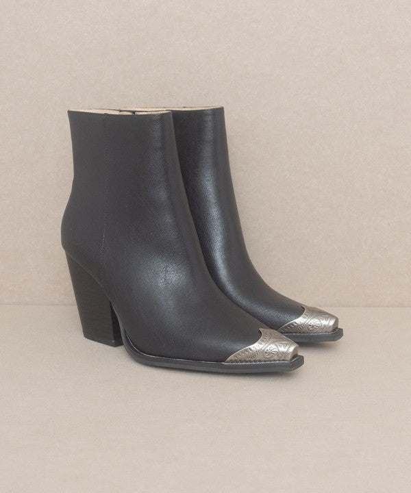 OASIS SOCIETY Zion - Bootie with Etched Metal Toe - Corinne's Boutique