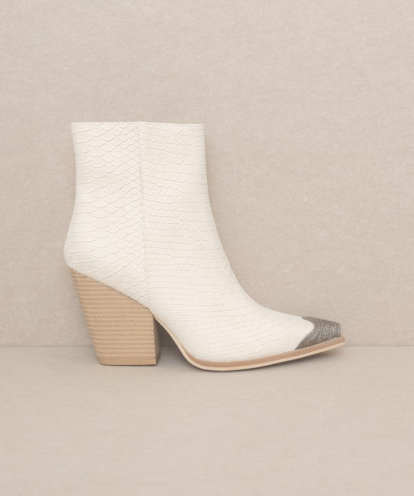 OASIS SOCIETY Zion - Bootie with Etched Metal Toe - Corinne's Boutique