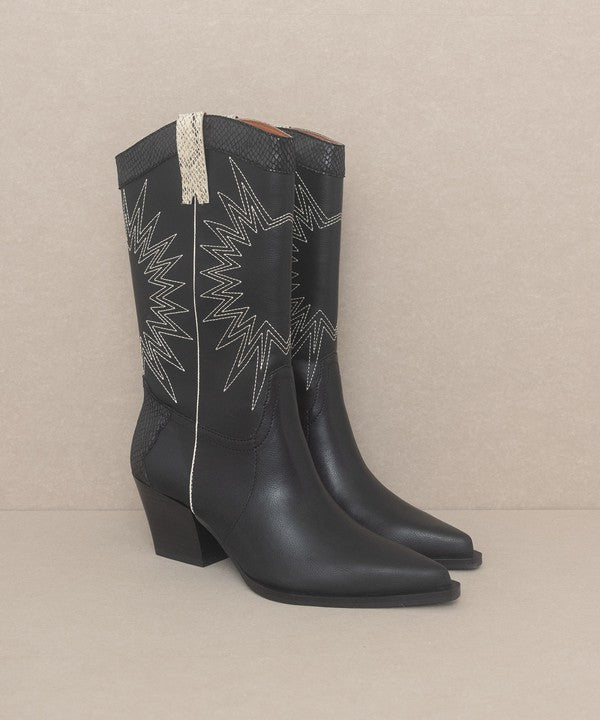 OASIS SOCIETY Halle - Paneled Cowboy Boots - Corinne's Boutique