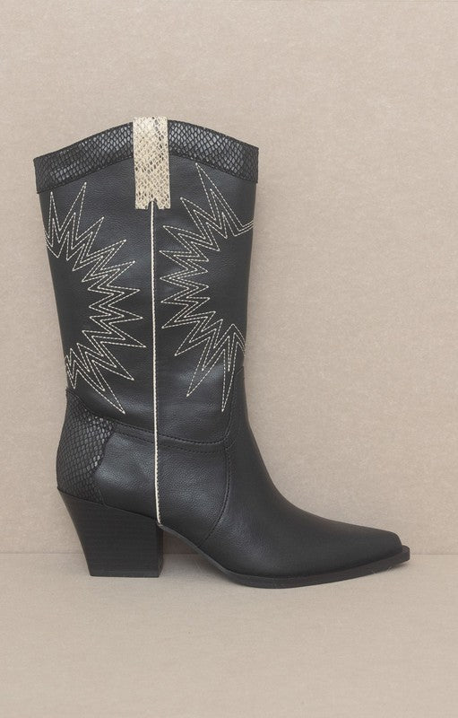 OASIS SOCIETY Halle - Paneled Cowboy Boots - Corinne's Boutique