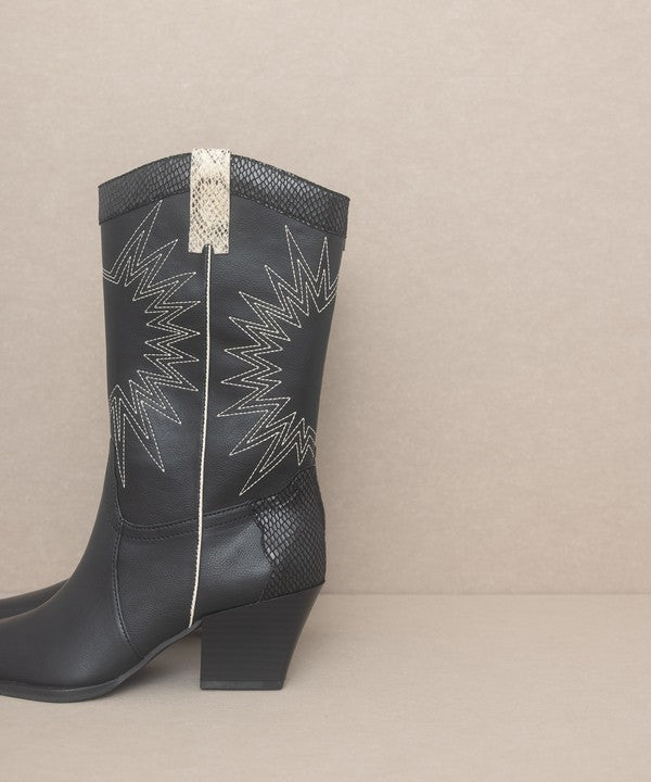 OASIS SOCIETY Halle - Paneled Cowboy Boots - Corinne's Boutique