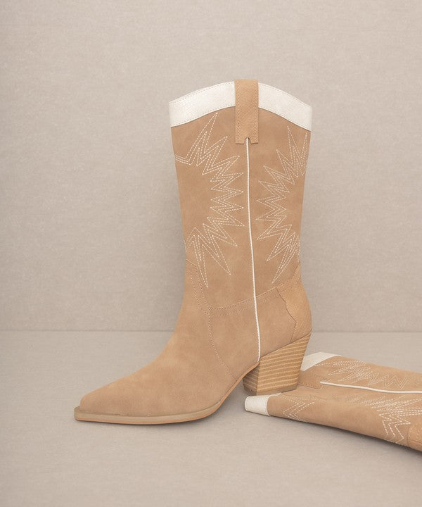 OASIS SOCIETY Halle - Paneled Cowboy Boots - Corinne's Boutique