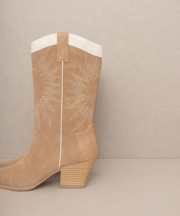 OASIS SOCIETY Halle - Paneled Cowboy Boots - Corinne's Boutique