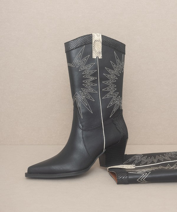 OASIS SOCIETY Halle - Paneled Cowboy Boots - Corinne's Boutique