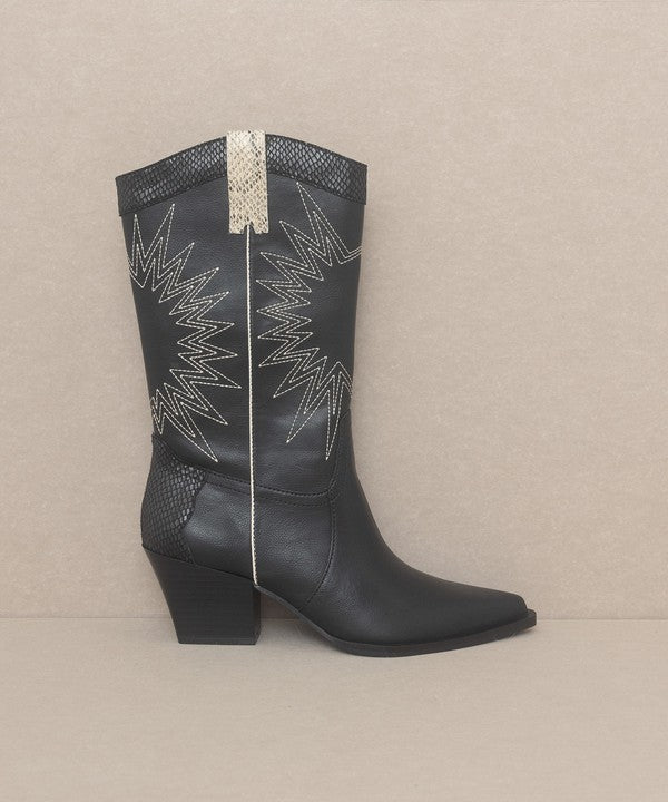 OASIS SOCIETY Halle - Paneled Cowboy Boots - Corinne's Boutique