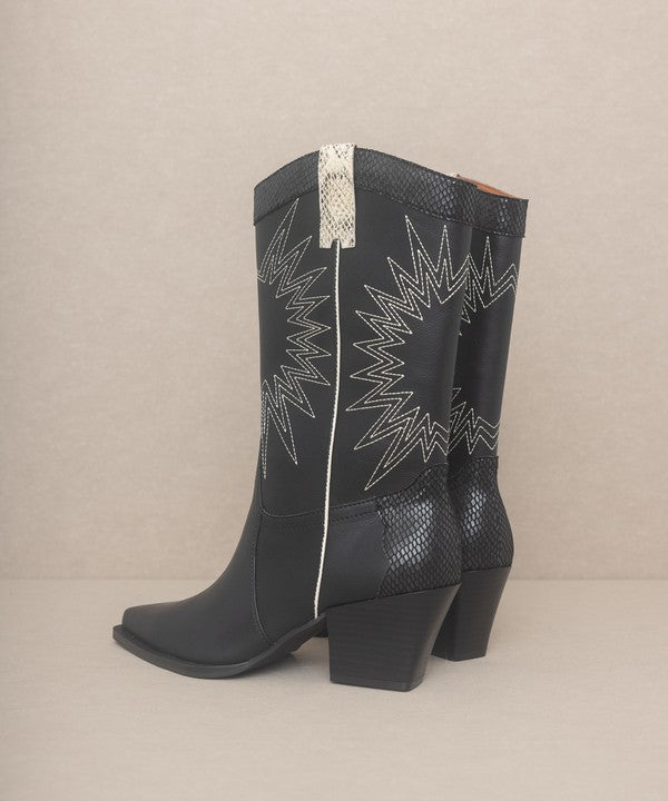 OASIS SOCIETY Halle - Paneled Cowboy Boots - Corinne's Boutique