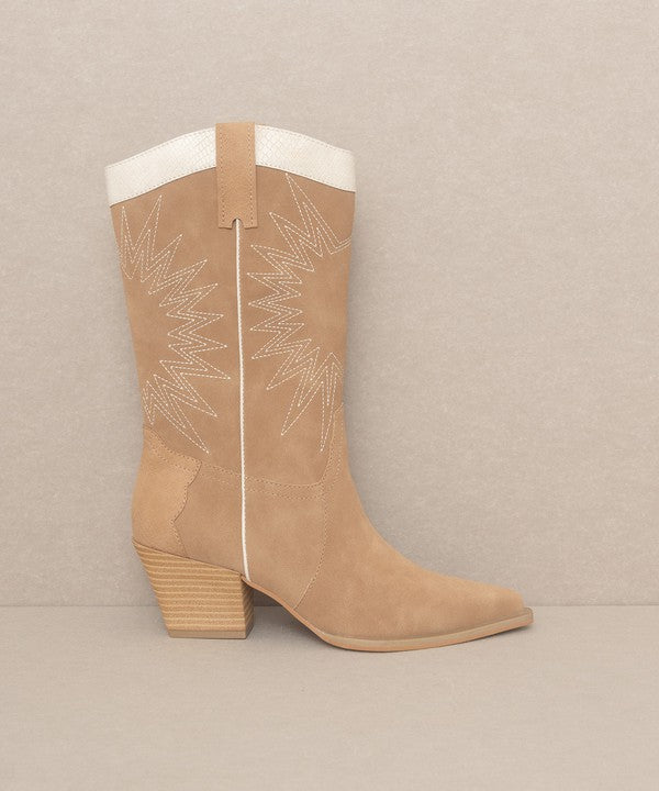 OASIS SOCIETY Halle - Paneled Cowboy Boots - Corinne's Boutique