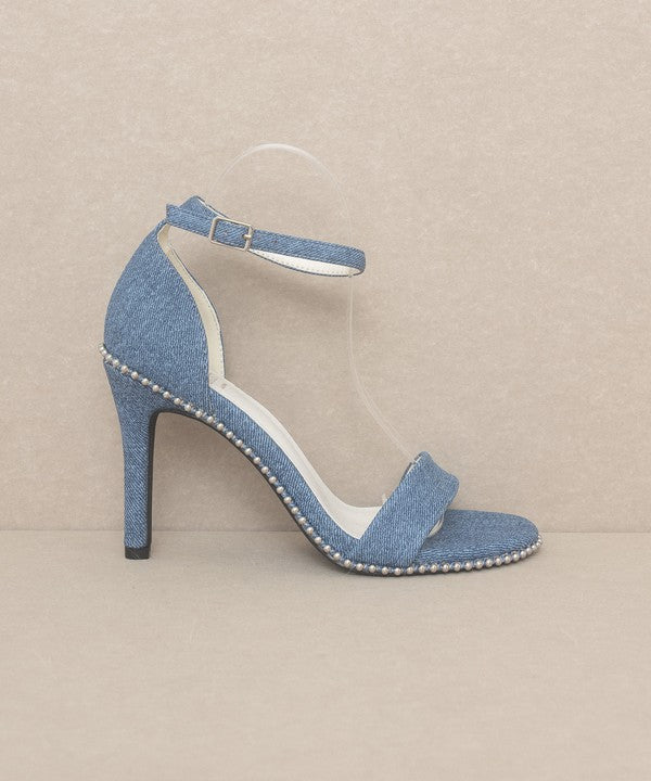 OASIS SOCIETY Dublin - Metal Stud Open Toe Heels - Corinne's Boutique