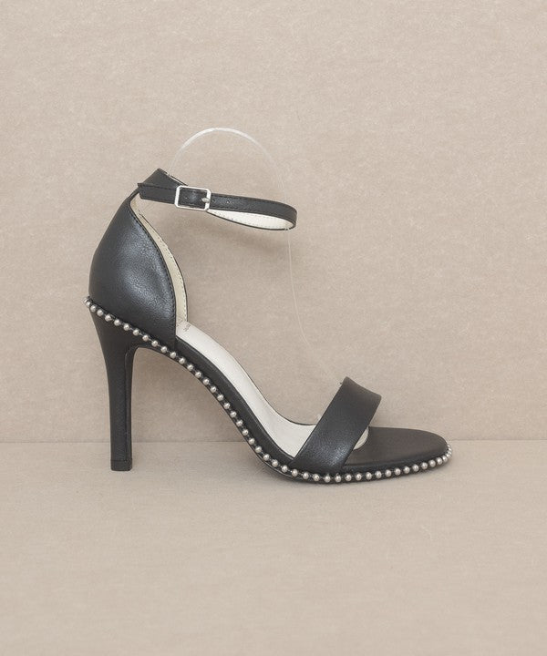 OASIS SOCIETY Dublin - Metal Stud Open Toe Heels - Corinne's Boutique