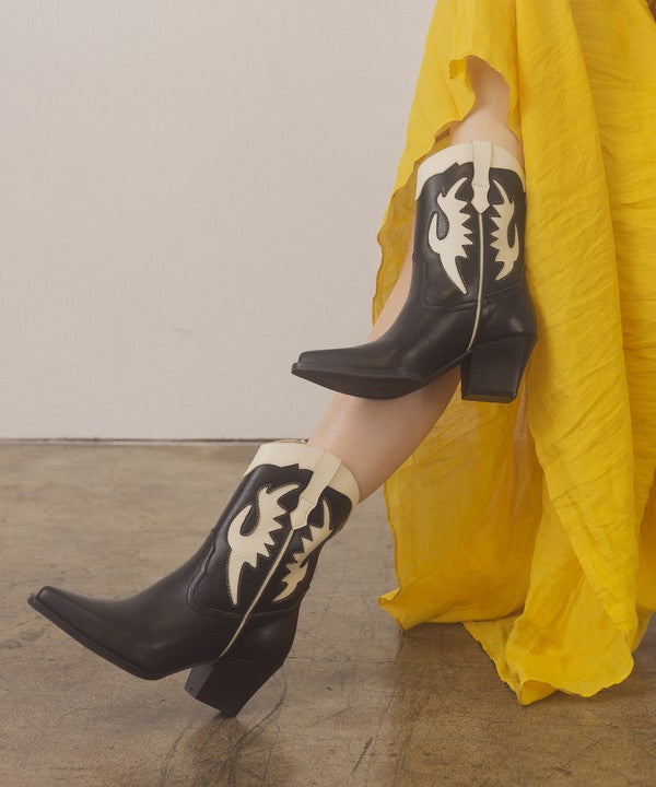 OASIS SOCIETY Houston - Layered Panel Cowboy Boots - Corinne's Boutique