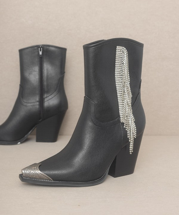 OASIS SOCIETY Kai - Rhinestone Fringe Boots - Corinne's Boutique