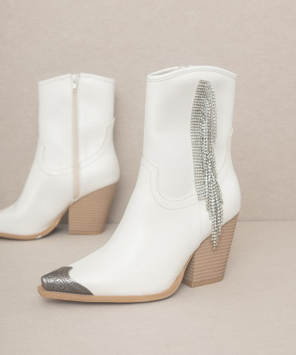 OASIS SOCIETY Kai - Rhinestone Fringe Boots - Corinne's Boutique