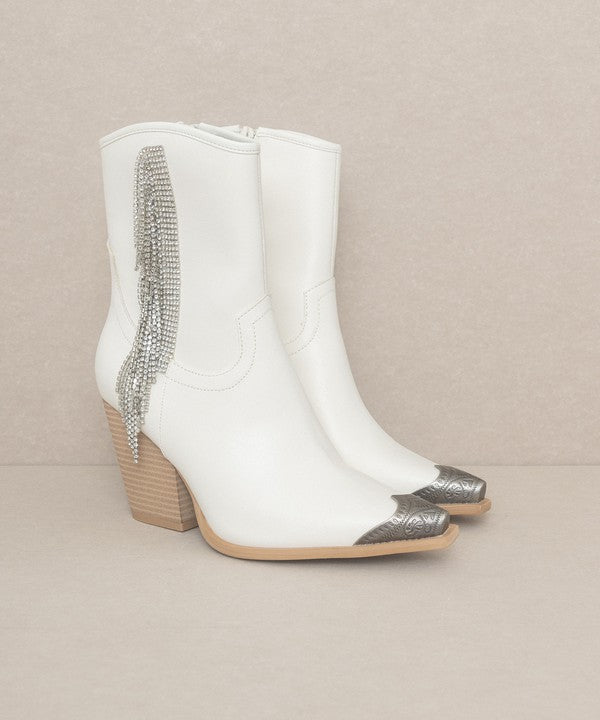 OASIS SOCIETY Kai - Rhinestone Fringe Boots - Corinne's Boutique