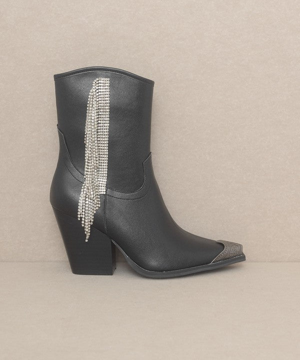 OASIS SOCIETY Kai - Rhinestone Fringe Boots - Corinne's Boutique