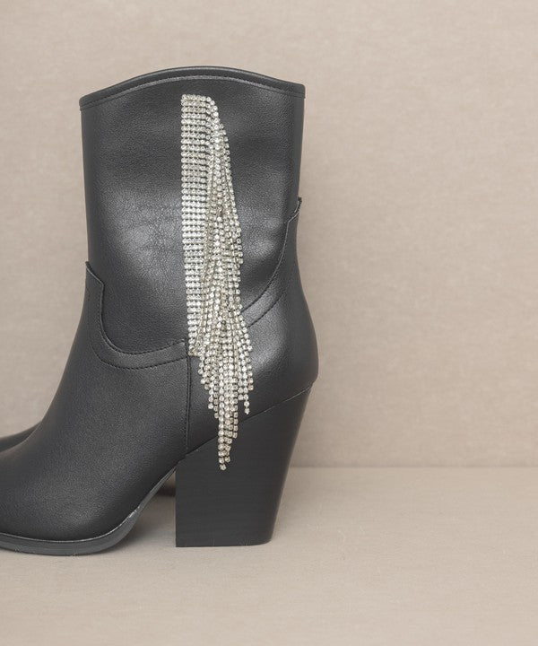 OASIS SOCIETY Kai - Rhinestone Fringe Boots - Corinne's Boutique