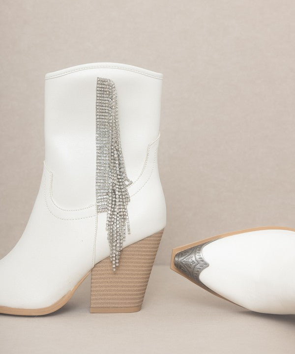 OASIS SOCIETY Kai - Rhinestone Fringe Boots - Corinne's Boutique