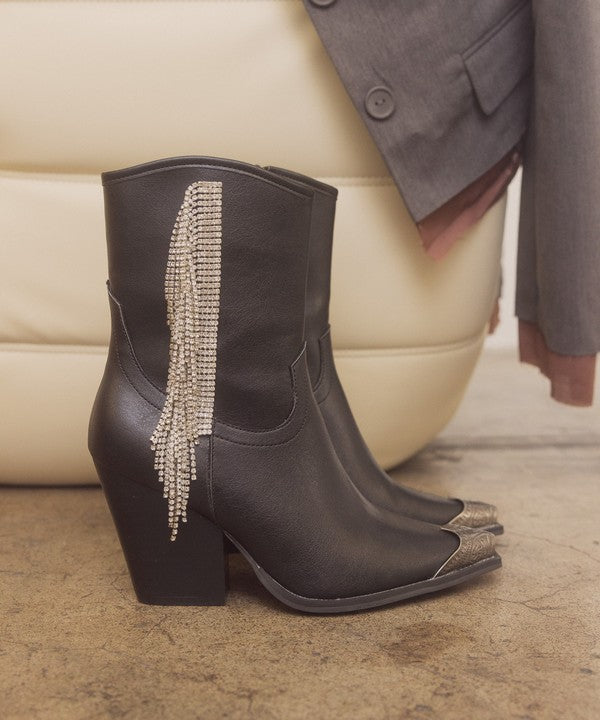 OASIS SOCIETY Kai - Rhinestone Fringe Boots - Corinne's Boutique