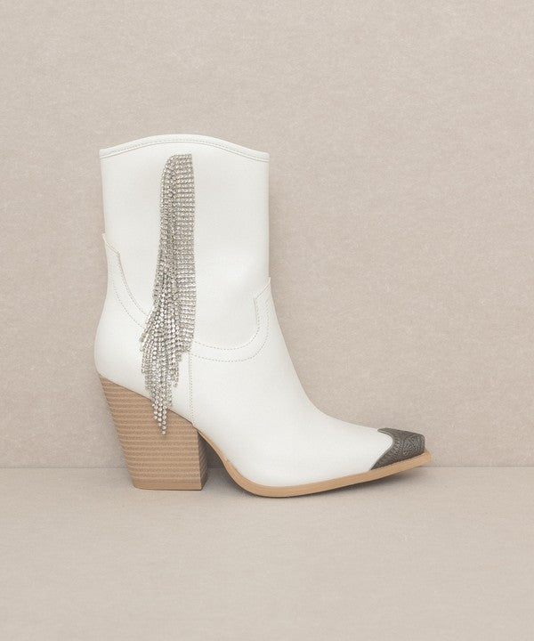 OASIS SOCIETY Kai - Rhinestone Fringe Boots - Corinne's Boutique